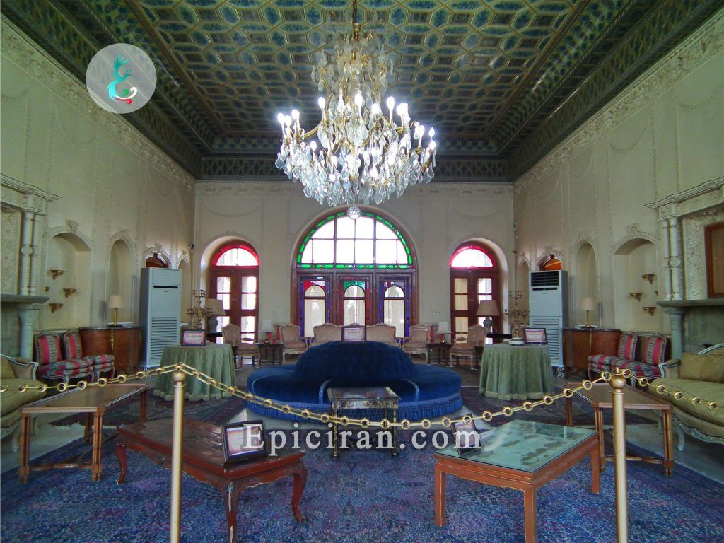 luxury antique furniture in museum of afif abad garden in shiraz iran