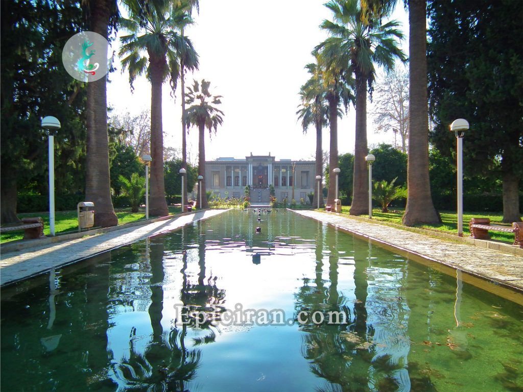 outside view of military museum in afif abad garden in shiraz iran