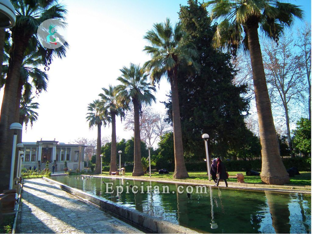 outside view afif abad garden in shiraz iran