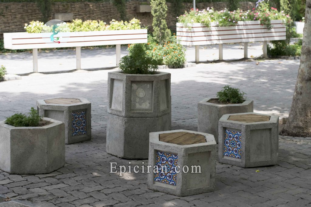 some decorated seats in laleh park