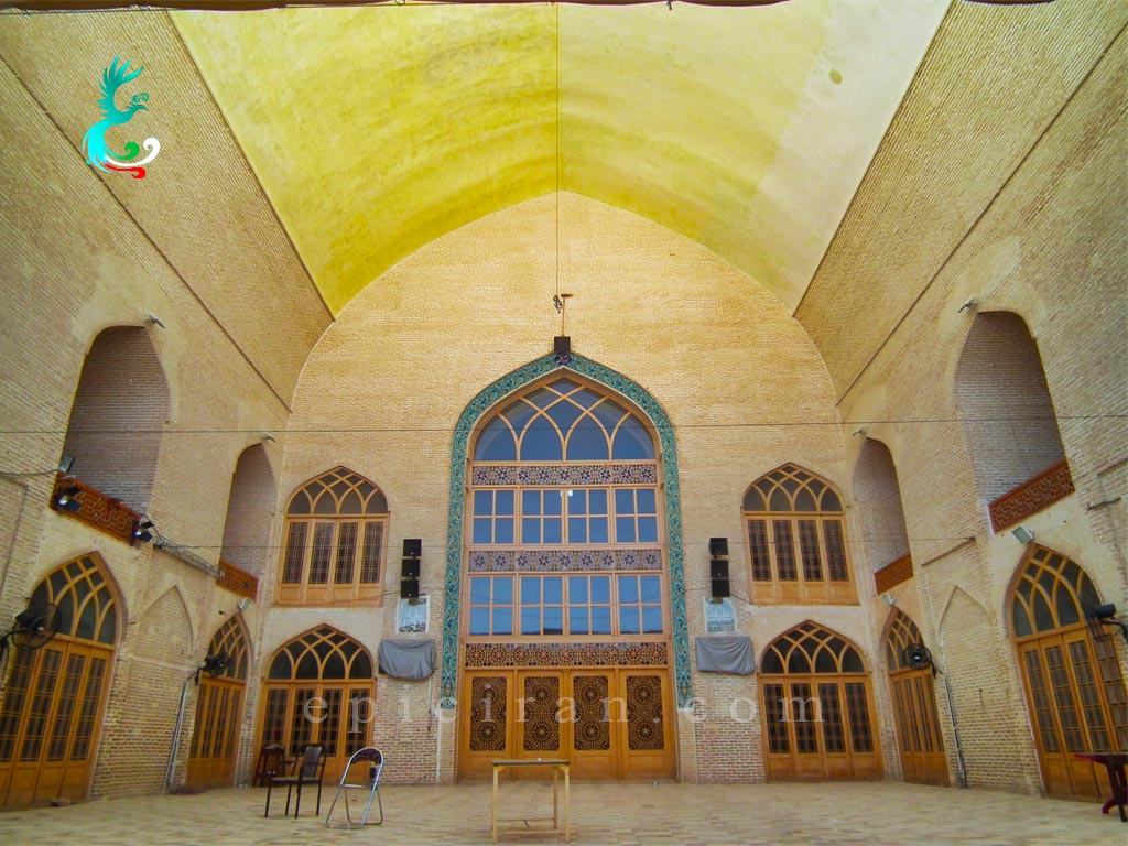 the door of shabestan in Mulla Ismael Mosque in Yazd
