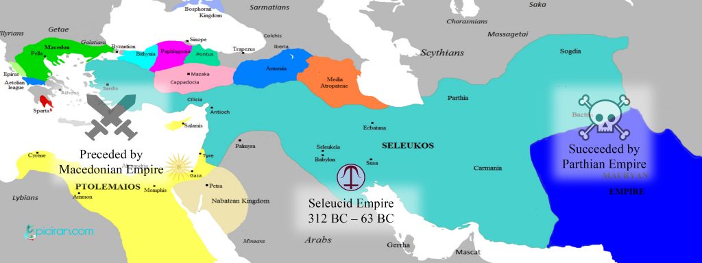 Seleucid Empire Division Of Alexander S Conquests By His Successors   Seleucid Empire In Iran 1024x384 