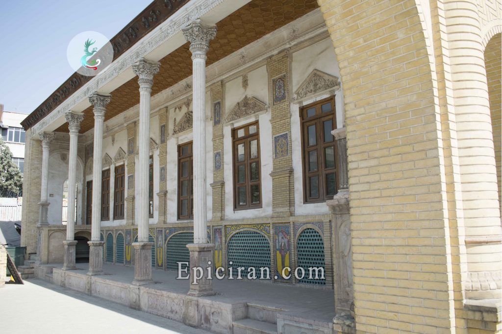 side view of central mansion of masoudieh palace in tehran