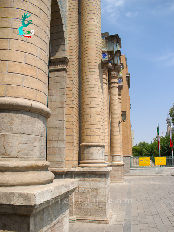 brick-shaped columns of national garden gate in tehran