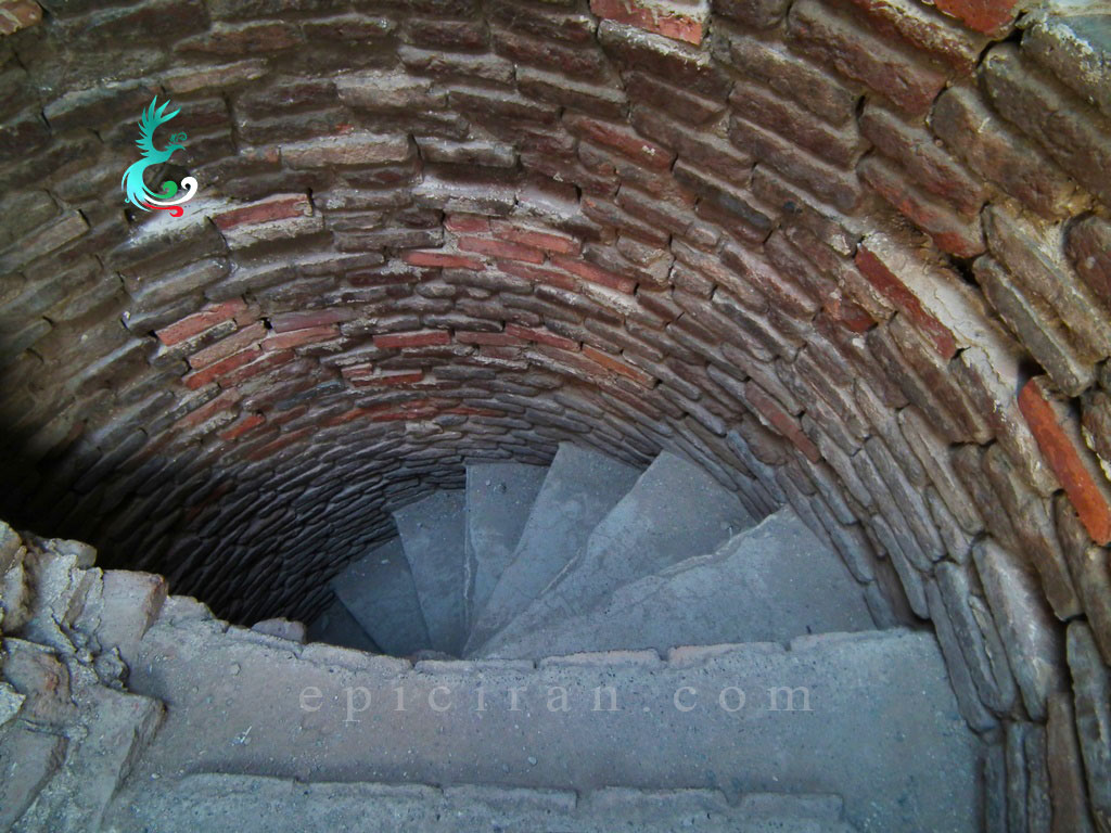 stairs of a tower next to Tomb of Shams Tabrizi in khoy