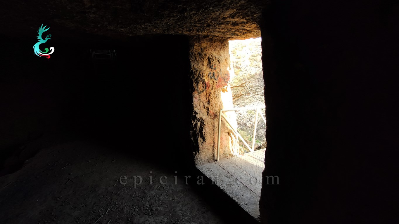 small main entrance of kogan cave in khorramabad iran