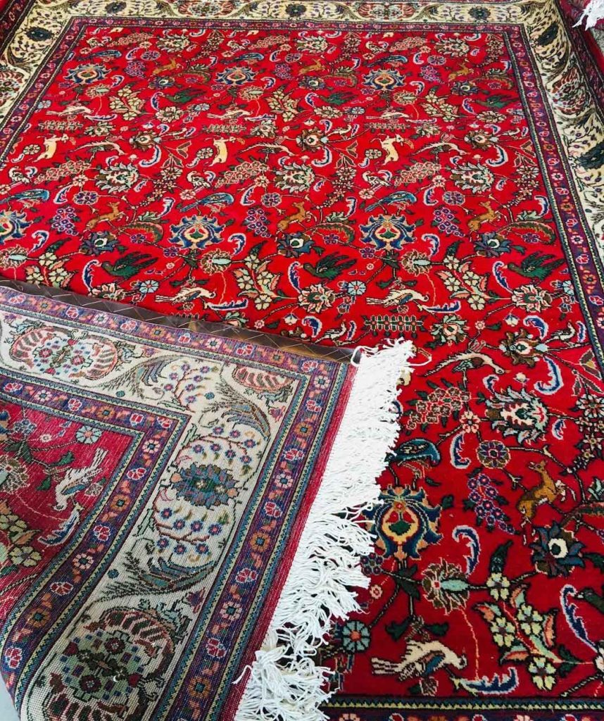 afshan design and pattern of red persian rug
