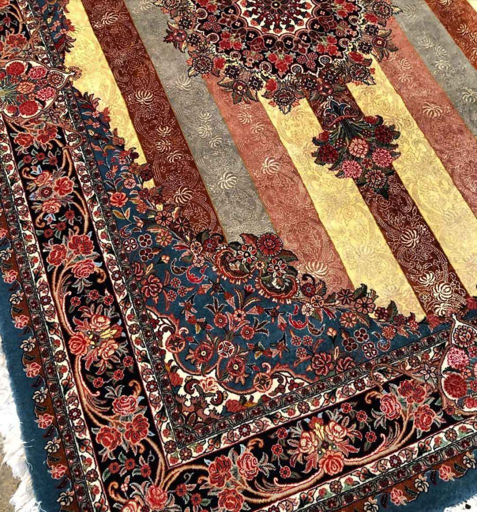 repeated patterns in muhharam design of persian rug