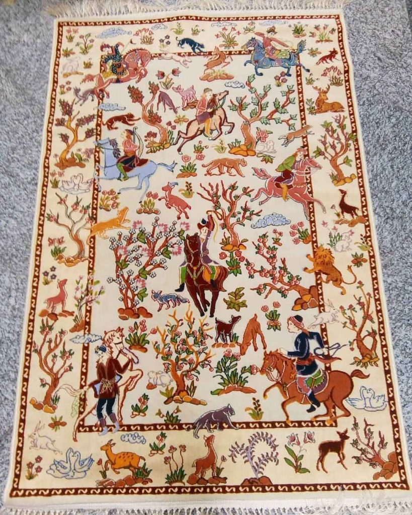 hunting persian rug design