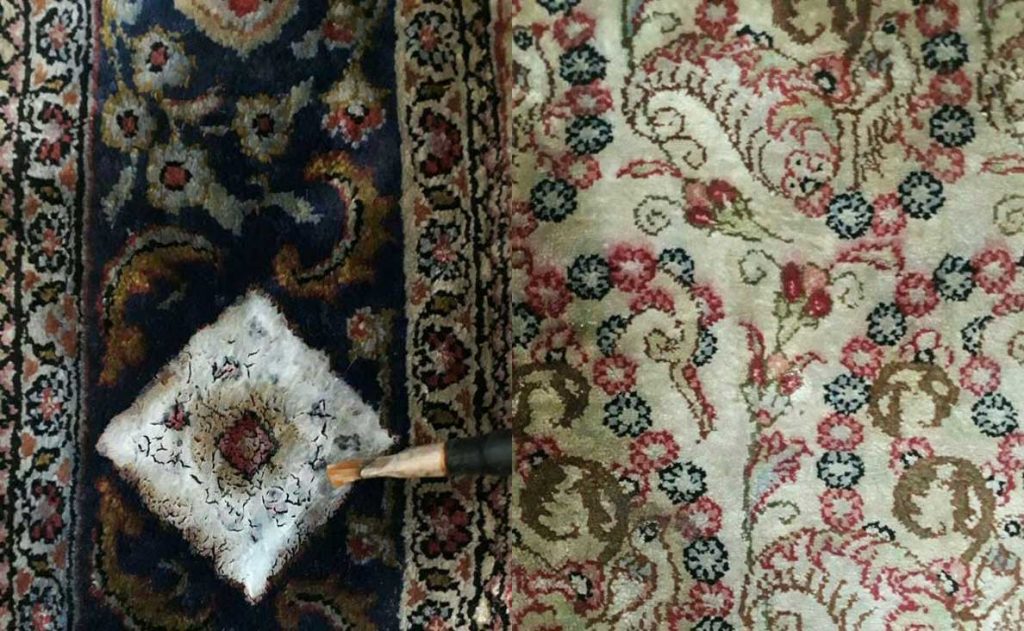 draw white parts of Persian rug in order to do persian rug color correction operation