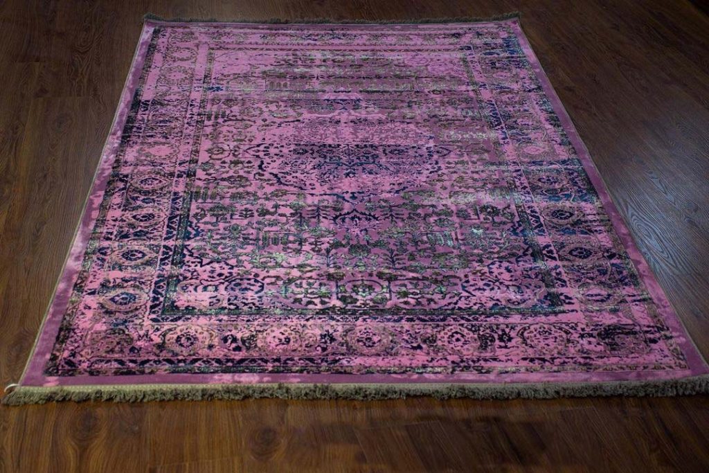 patterned pink persian rug