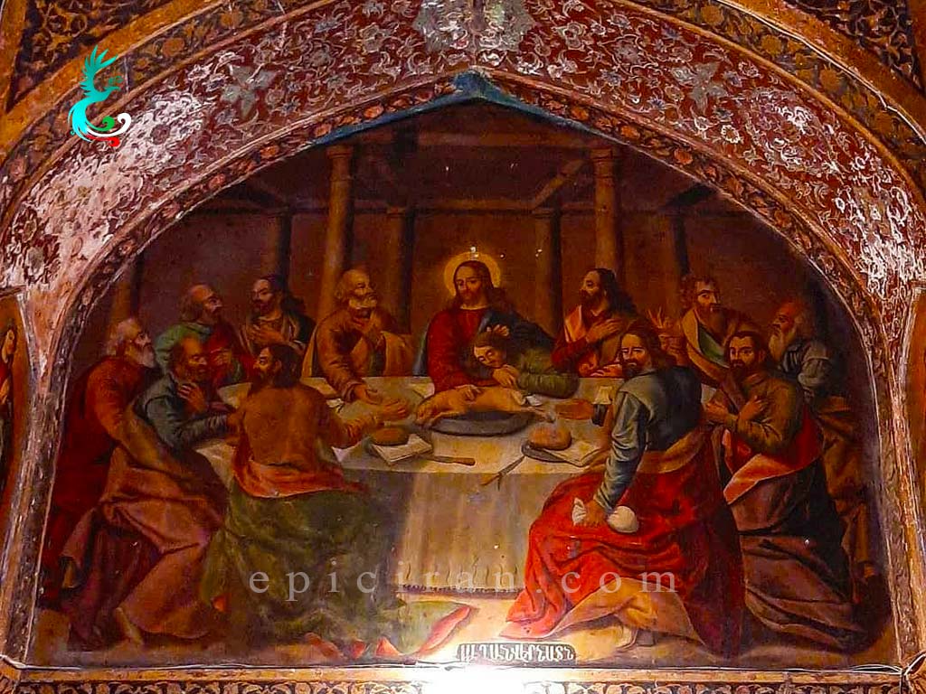 The Last Supper painting in the entrange gate of bedkhem church in isfahan