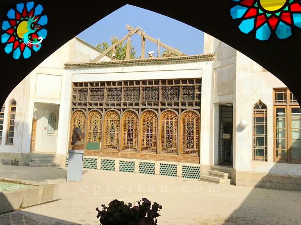 the yard of Constitution House of Isfahan form the window view