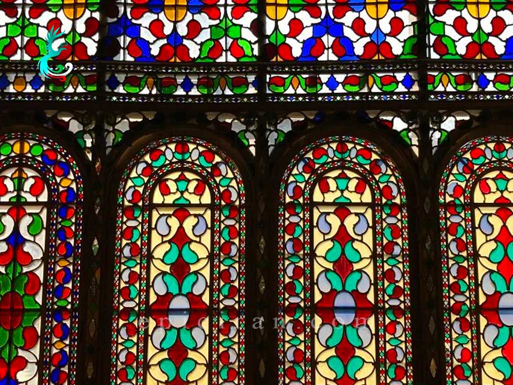 colorful windows of Constitution House of Isfahan