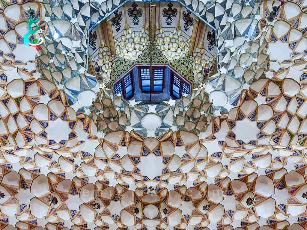 roof decoration include muqarnas of hakim mosque in isfahan