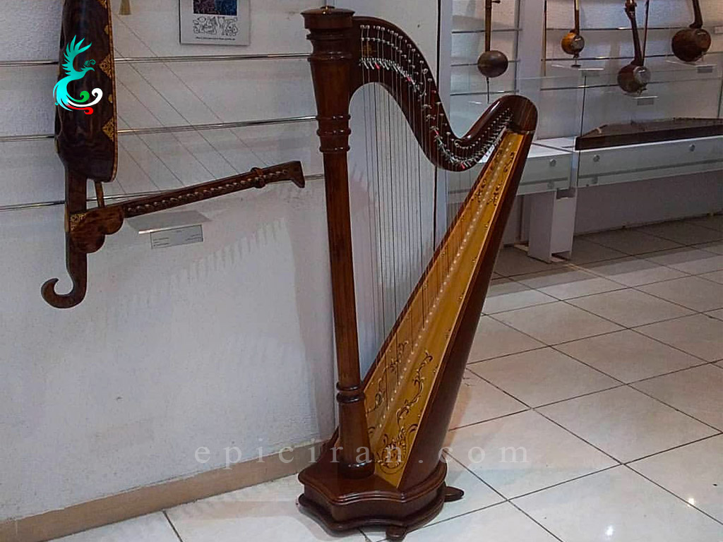 couple of harps in music museum in isfahan