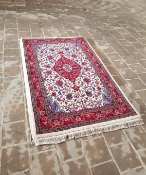 1.5×1 Red and White Persian Arak Rug