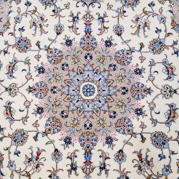 white persian rug from kashan